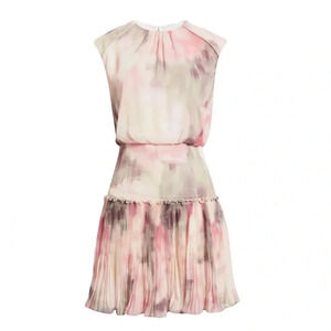 Ted Baker London Amorita BlurredFloral Print Waisted Sleeveless Mini Dress-